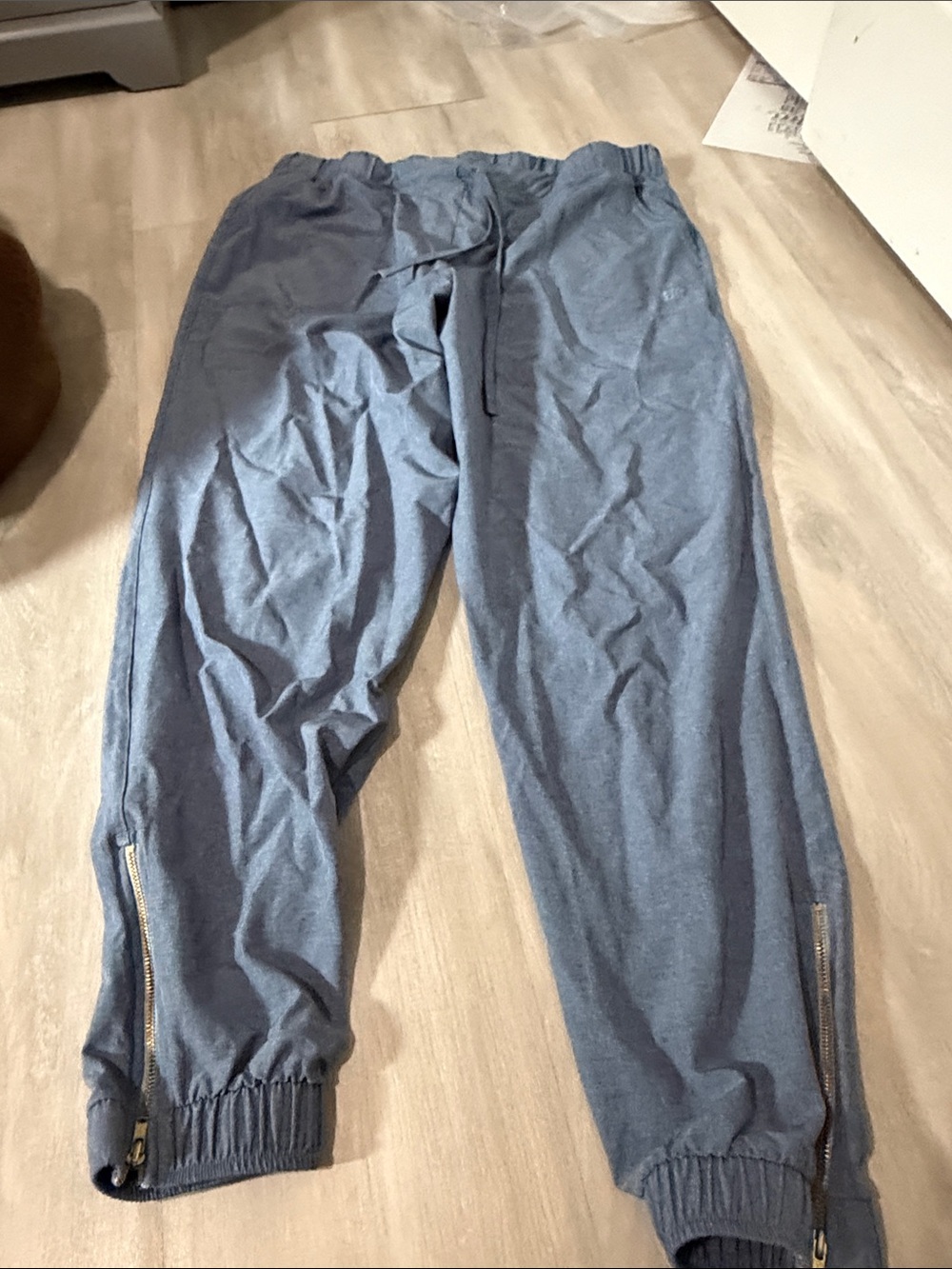 Albion Blue Drawstring Jogger Sweatpants with Ankle Zippers size medium